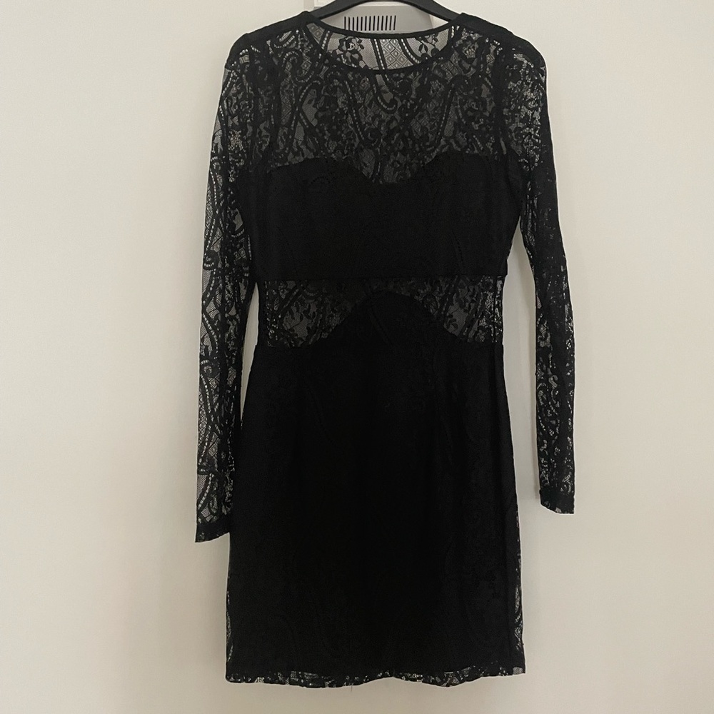 Black lace cocktail dress